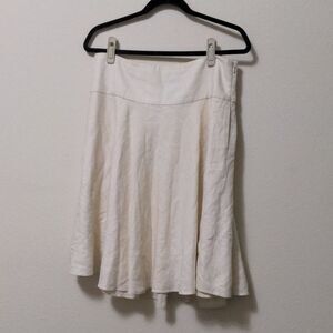 Lauren Ralph Lauren Cream Linen Pleated Skirt